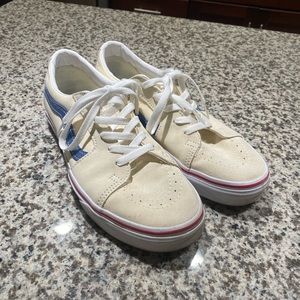 Vans. Old Skool. Cream / Red / Blue. Size: 9.5